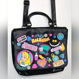 Loungefly Disney Alice In Wonderland Crossbody Bag Mad Hatter Cheshire Cat